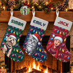 Custom Photo Pixel Art Christmas Gifts For Family Members, Pet Lovers, Kids - Personalized Stocking 1