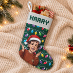 Custom Photo Pixel Art Christmas Gifts For Family Members, Pet Lovers, Kids - Personalized Stocking 2