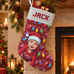 Custom Photo Pixel Art Christmas Gifts For Family Members, Pet Lovers, Kids - Personalized Stocking 4