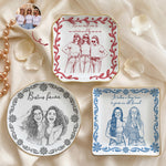 Custom Photo Sketch Art Friendship Gifts For Her, Best Friends, Thank You Gifts - Persoanlized Jewelry Dish 1