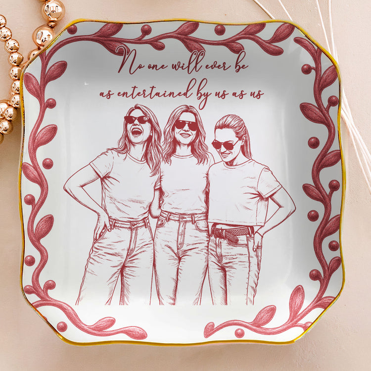 Custom Photo Sketch Art Friendship Gifts For Her, Best Friends, Thank You Gifts - Persoanlized Jewelry Dish 4