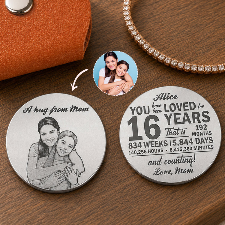Custom Photo Sketch Line Art Birthday Gift For Son Daughter - Personalized Pocket Hug 1