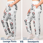 Custom Photo Sketch Line Art Christmas Clothing - Personalized Lounge Pants 4