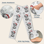 Custom Photo Sketch Line Art Christmas Clothing - Personalized Lounge Pants 5
