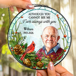 Custom Photo Stained Glass Art Always With You Memorial Keepsake Gifts - Personalized Window Hanging Suncatcher 2