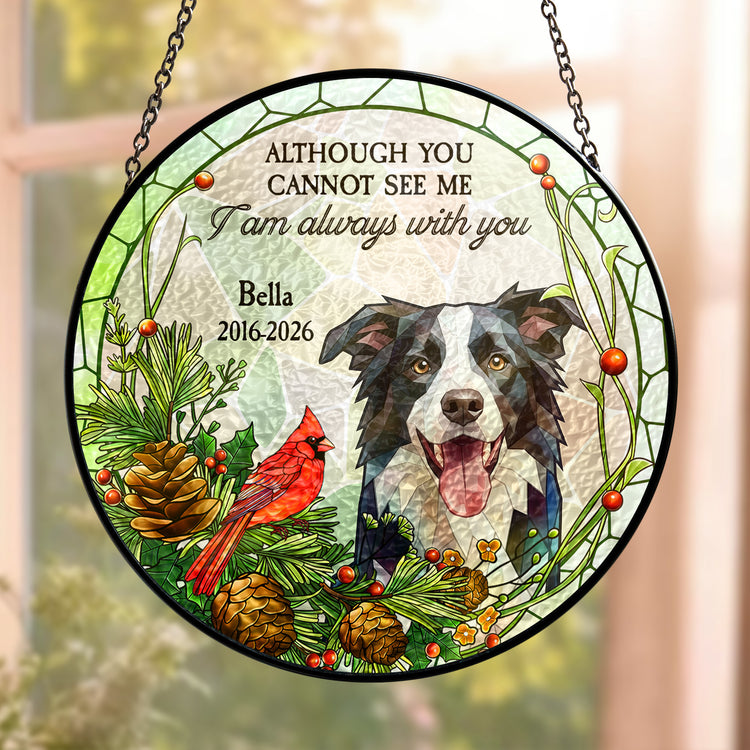 Custom Photo Stained Glass Art Always With You Memorial Keepsake Gifts - Personalized Window Hanging Suncatcher 3