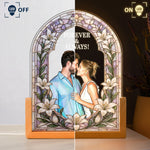 Custom Photo Stained Glass Style Anniversary Gift - Personalized Night Light 3