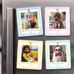 Custom Photo Striped Pattern Gift For Pet Owners - Personalized Magnet 1