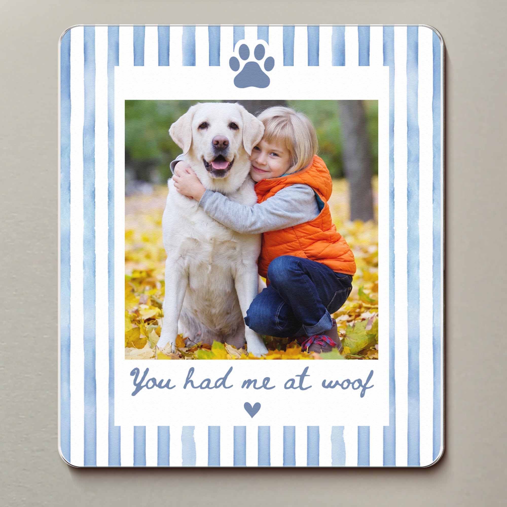 Custom Photo Striped Pattern Gift For Pet Owners - Personalized Magnet 2