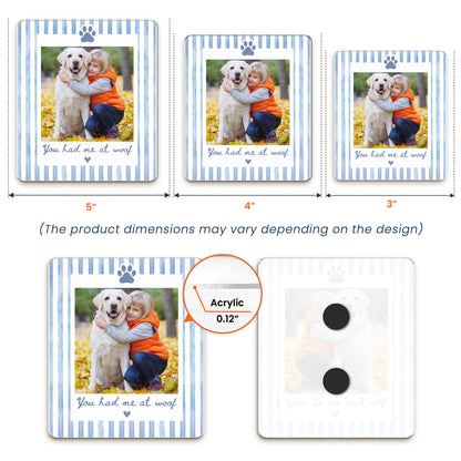 Custom Photo Striped Pattern Gift For Pet Owners - Personalized Magnet 5