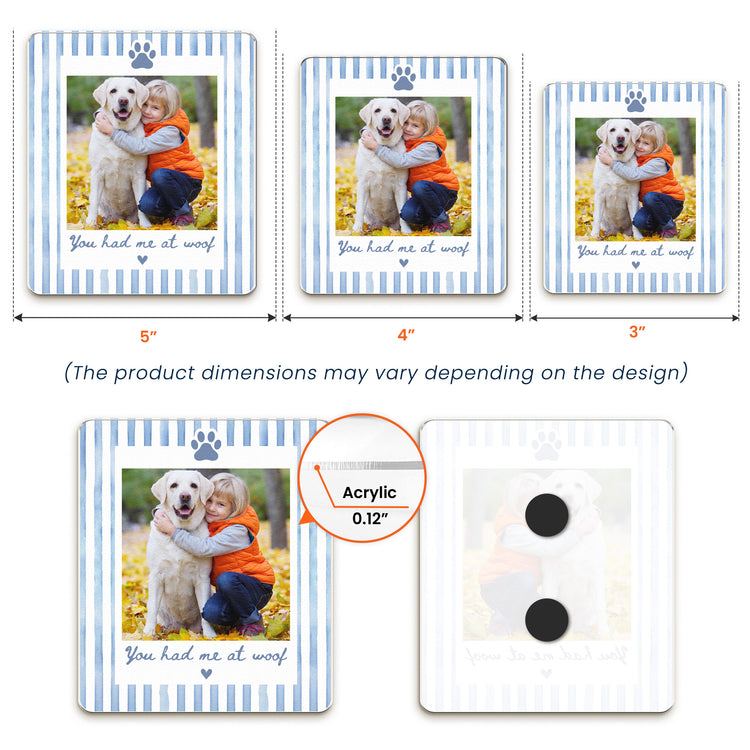 Custom Photo Striped Pattern Gift For Pet Owners - Personalized Magnet 5