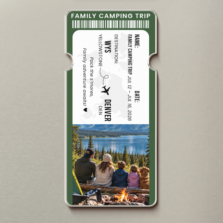 Custom Photo Travel Ticket Adventure Vacation Keepsake For Family, Friends, Couple - Personalized Magnet 2