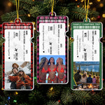 Custom Photo Travel Ticket Adventure Vacation Keepsake For Family, Friends, Couple - Personalized Ornament 1