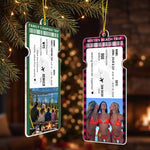Custom Photo Travel Ticket Adventure Vacation Keepsake For Family, Friends, Couple - Personalized Ornament 2