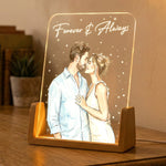 Custom Photo Watercolor Anniversary Gifts For Her - Personalized Night Light 4