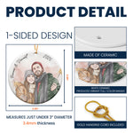 Custom Photo Watercolor Art Anniversary Christmas Gifts For Couple - Personalized Ornament 6