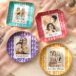 Custom Photo Watercolor Art Polaroid Frame Friendship Gifts For Her - Personalized Jewelry Dish 1