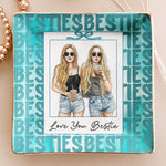 Custom Photo Watercolor Art Polaroid Frame Friendship Gifts For Her - Personalized Jewelry Dish 3