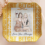 Custom Photo Watercolor Art Polaroid Frame Friendship Gifts For Her - Personalized Jewelry Dish 4