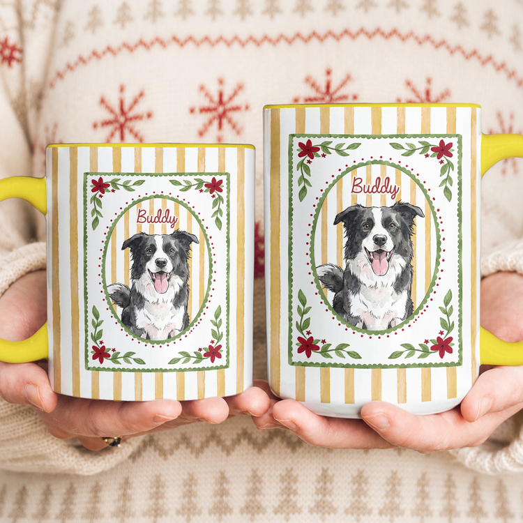 Custom Photo Watercolor Christmas Vibe Gifts For Pet Lovers - Personalized Mug 6
