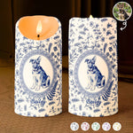 Custom Photo Watercolor Dog Cat Pet Portrait Toile Remembrance - Personalized Candles 1
