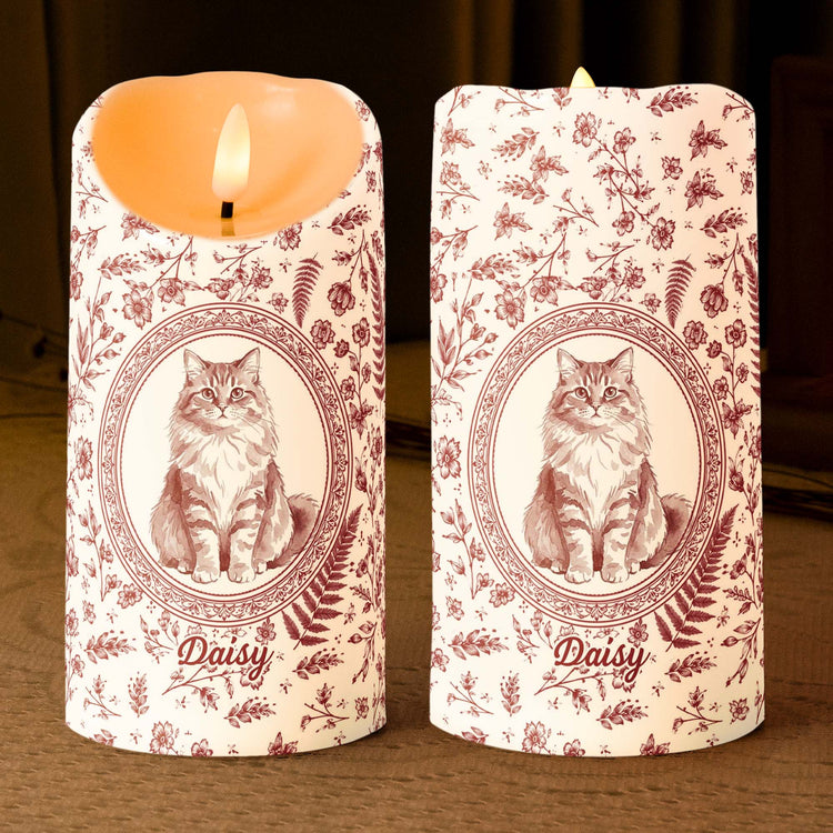 Custom Photo Watercolor Dog Cat Pet Portrait Toile Remembrance - Personalized Candles 3