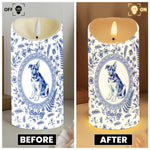Custom Photo Watercolor Dog Cat Pet Portrait Toile Remembrance - Personalized Candles 7