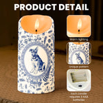 Custom Photo Watercolor Dog Cat Pet Portrait Toile Remembrance - Personalized Candles 8