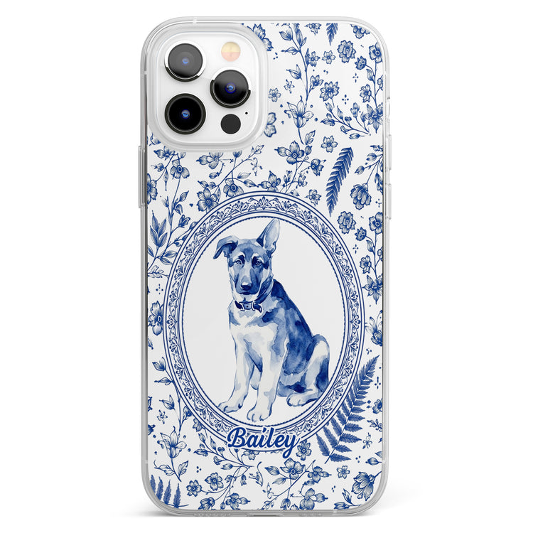 Custom Photo Watercolor Dog Cat Pet Portrait Toile Remembrance - Personalized Phone Case 2