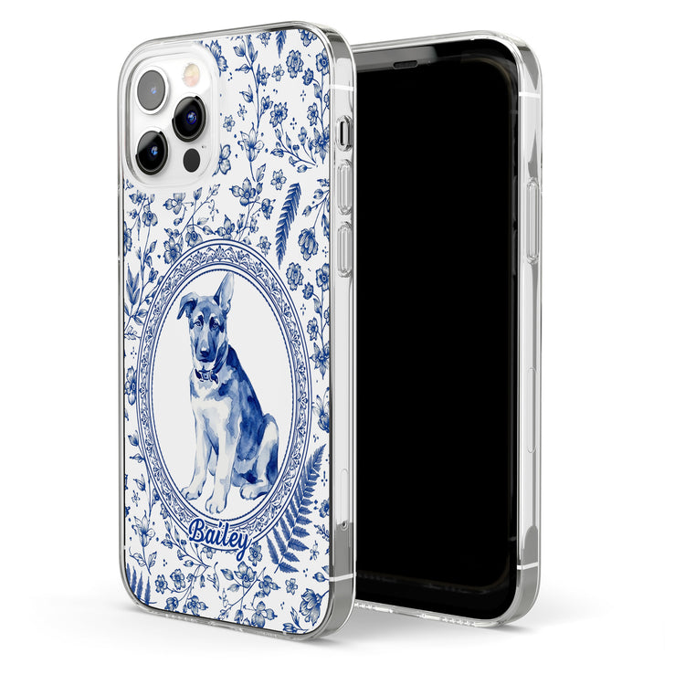 Custom Photo Watercolor Dog Cat Pet Portrait Toile Remembrance - Personalized Phone Case 5