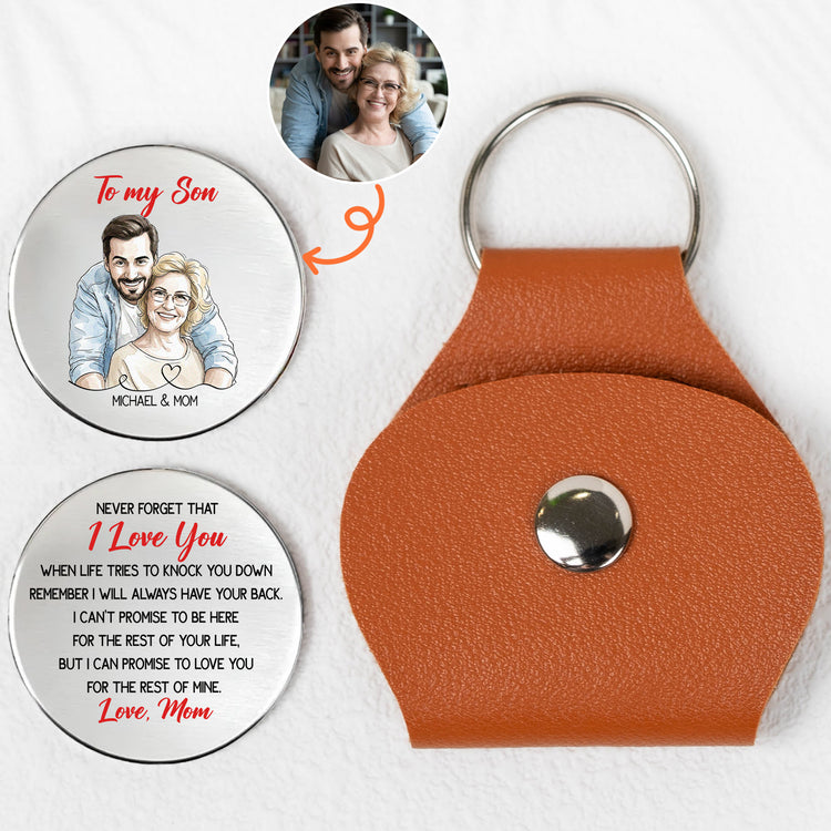 Custom Photo Watercolor Gift For Son Daughter Grandchildren - Personalized Pocket Hug 1
