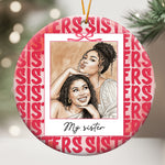 Custom Photo Watercolor Polaroid Frame Friendship Gifts For Her - Personalized Ornament 2