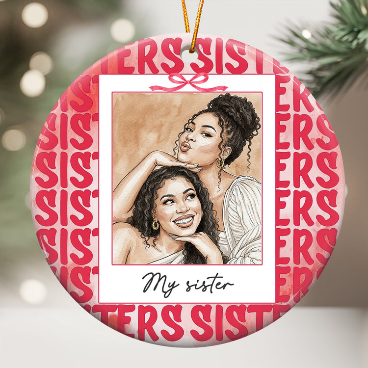 Custom Photo Watercolor Polaroid Frame Friendship Gifts For Her - Personalized Ornament 2