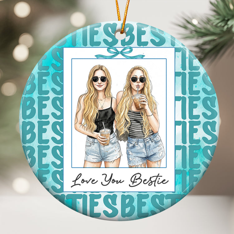 Custom Photo Watercolor Polaroid Frame Friendship Gifts For Her - Personalized Ornament 3