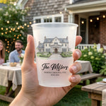 Custom Photo Wedding Venue Watercolor Drawing Wedding Favors - Personalized Cups 3