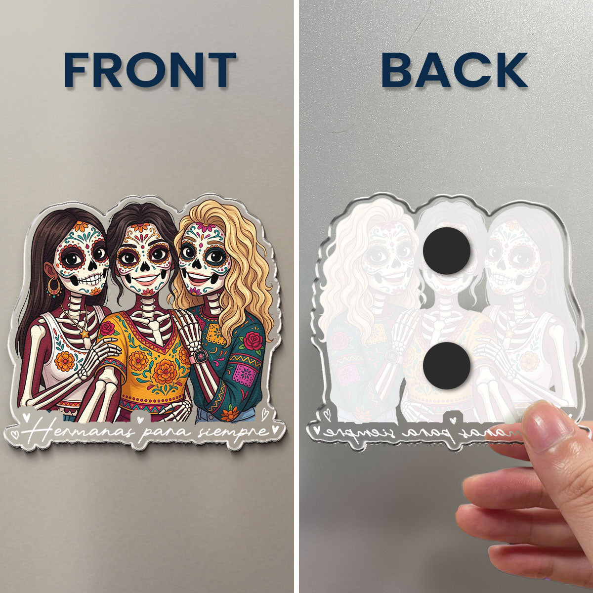 Custom Portrait Amigas Por Siempre, Regalo De Gracias Para Amiga - Personalized Magnet 4