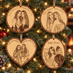Custom Portrait Art Printed Wood Slice - Friendship Thank You Gifts - Personalized Ornament 2