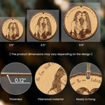Custom Portrait Art Printed Wood Slice - Friendship Thank You Gifts - Personalized Ornament 4