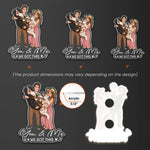 Custom Portrait Cartoon Art Acrylic Magnet, Family Couples With Pets Photo - Personalized Magnet 2