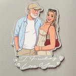 Custom Portrait Cartoon Art Acrylic Magnet, Family Couples With Pets Photo - Personalized Magnet 4