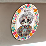 Custom Portrait Day Of The Dead Hispanic Mexican Ancestors - Personalized Car Visor Clip 3