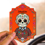 Custom Portrait Day Of The Dead Hispanic Mexican Ancestors - Personalized Car Visor Clip 4