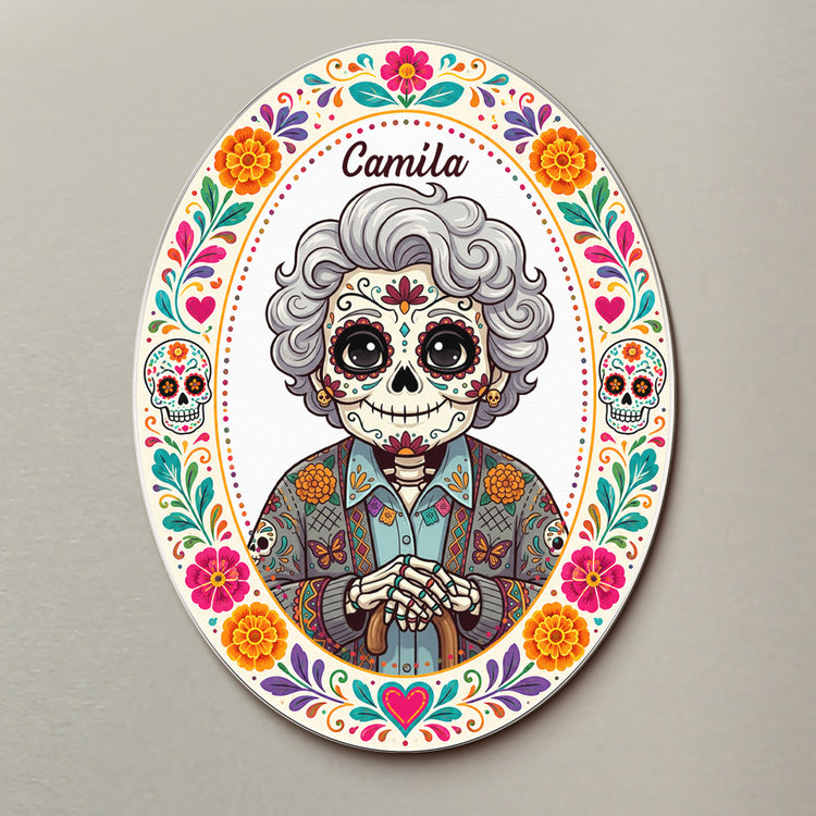 Custom Portrait Day Of The Dead Hispanic Mexican Memorial - Personalized Magnet 2