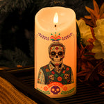 Custom Portrait Day Of The Dead Latinos Mexican Hispanic Style - Personalized Candles 2