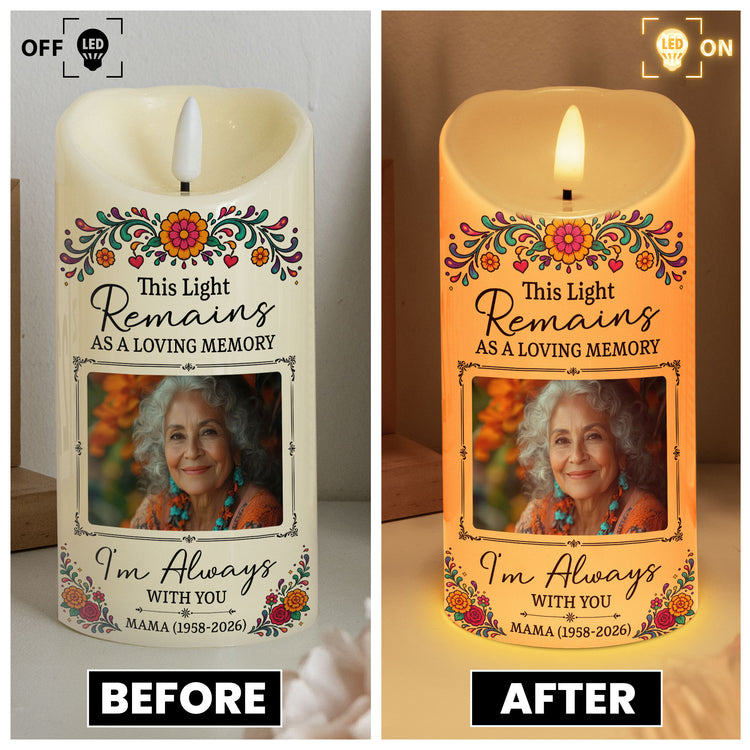 Custom Portrait Day Of The Dead Sympathy Gift - Personalized Candles 3
