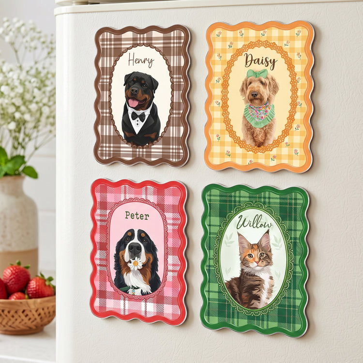 Custom Pretty Pet Portrait - Gifts For Dog Lovers, Cat Lovers - Personalized Magnet 2