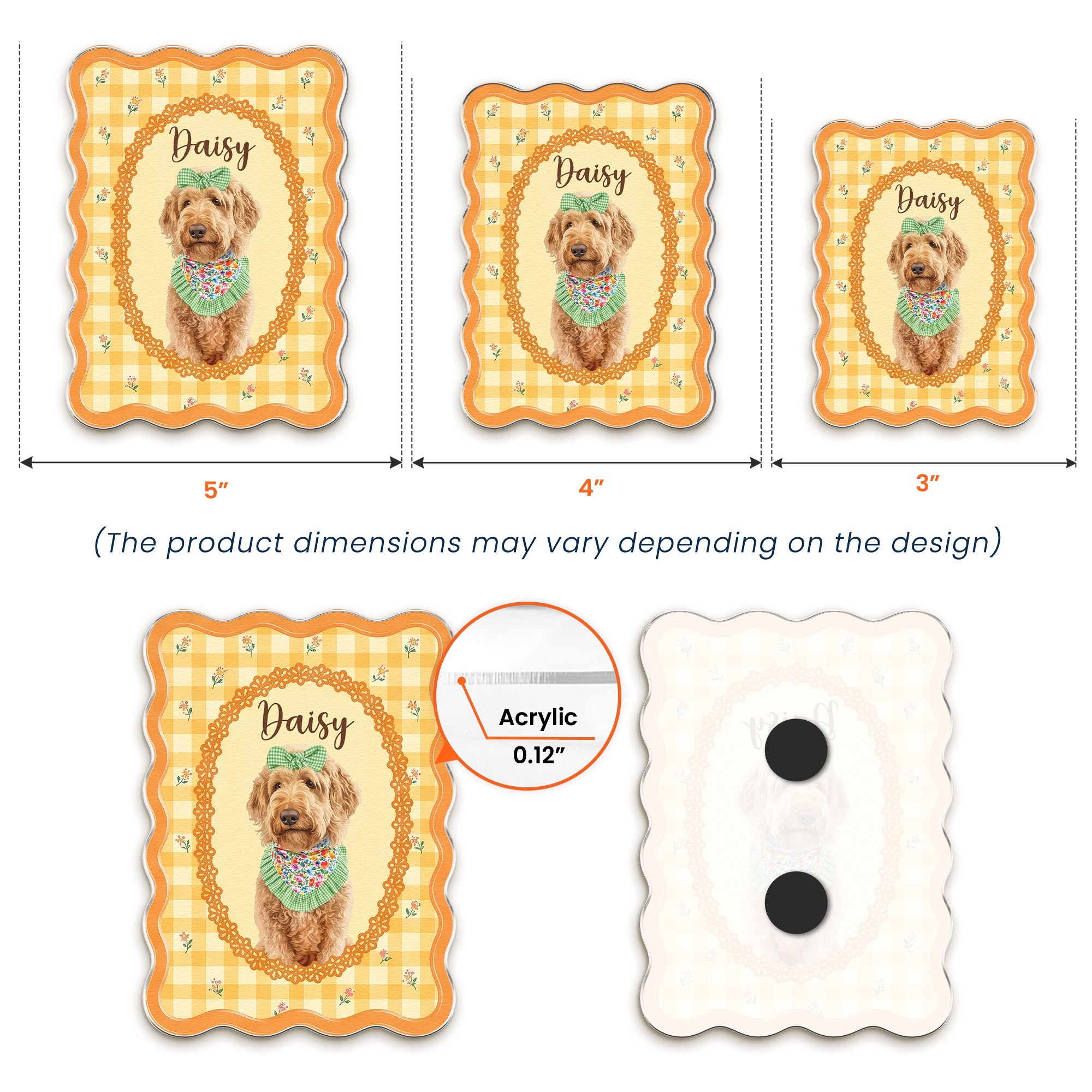 Custom Pretty Pet Portrait - Gifts For Dog Lovers, Cat Lovers - Personalized Magnet 6