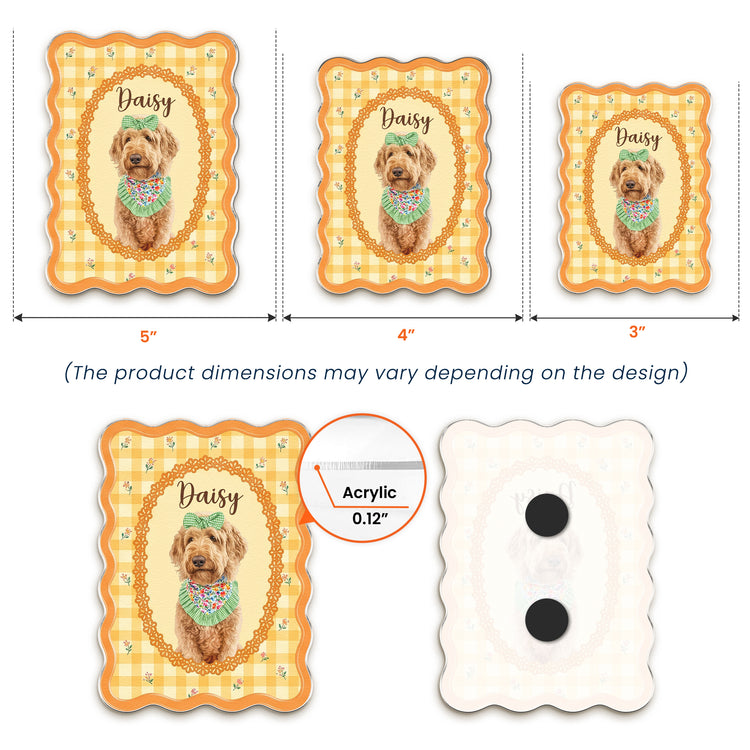 Custom Pretty Pet Portrait - Gifts For Dog Lovers, Cat Lovers - Personalized Magnet 6
