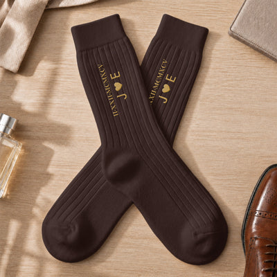 Custom Roman Numeral Date For Groom, Husband, Anniversary Wedding Gifts - Personalized Embroidered Socks