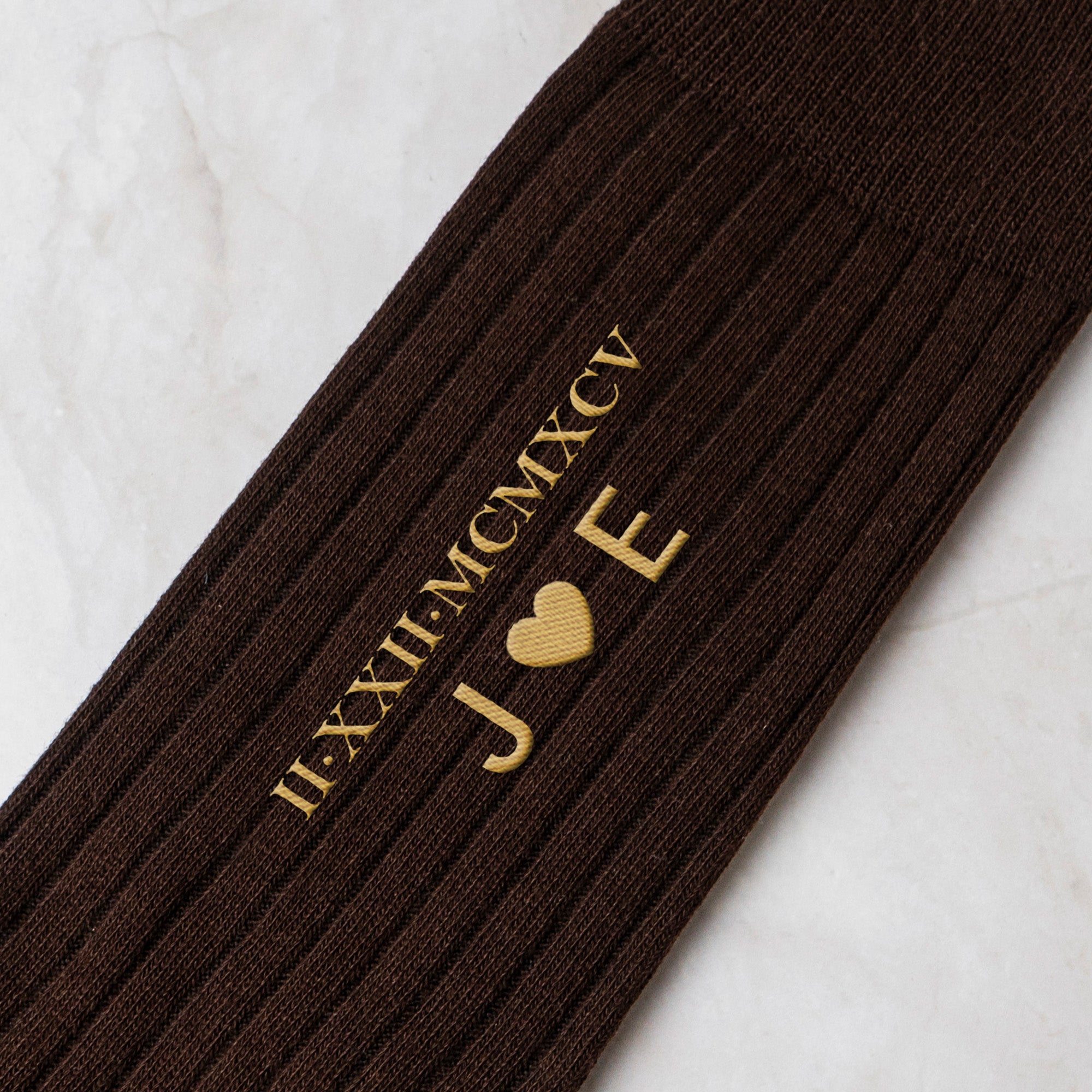 Custom Roman Numeral Date For Groom, Husband, Anniversary Wedding Gifts - Personalized Embroidered Socks 3